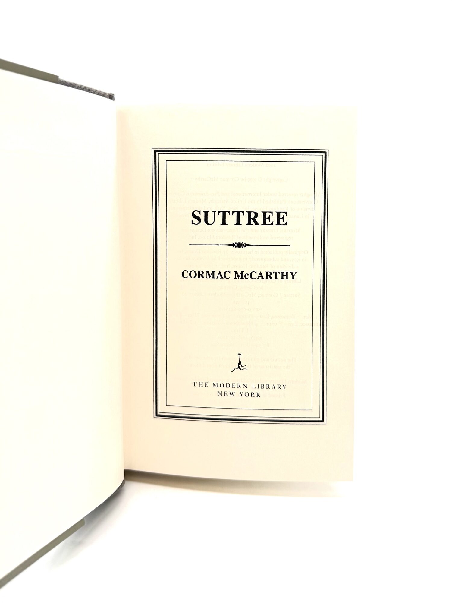 Suttree | Cormac McCarthy | First Modern Library Edition, First Printing
