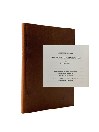 Item #1479 Mishneh Torah: The Book of Adoration. Footnotes, Talmudical References, Maimonides,...