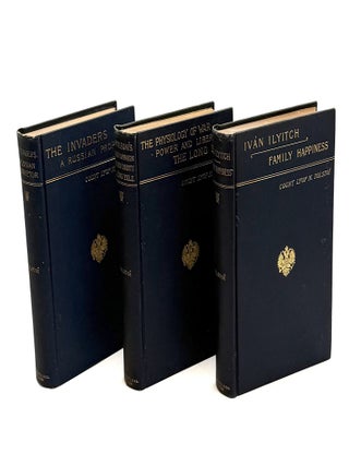 [Works: Nine Volumes]; [Comprised of:] War & Peace; Anna Karenina; Sevastopol & The Cossacks; My Confession & Life & My Religion; Childhood, Boyhood, Youth & What to Do? The Invaders & A Russian Proprietor; Ivan Ilyitch & Family Happiness; The Physiology of War & Power and Liberty & The Long Exile