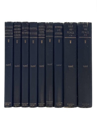 [Works: Nine Volumes]; [Comprised of:] War & Peace; Anna Karenina; Sevastopol & The Cossacks; My Confession & Life & My Religion; Childhood, Boyhood, Youth & What to Do? The Invaders & A Russian Proprietor; Ivan Ilyitch & Family Happiness; The Physiology of War & Power and Liberty & The Long Exile