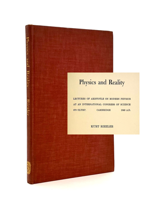Item #675 Physics and Reality. Kurt Riezler